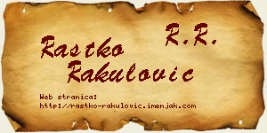 Rastko Rakulović vizit kartica